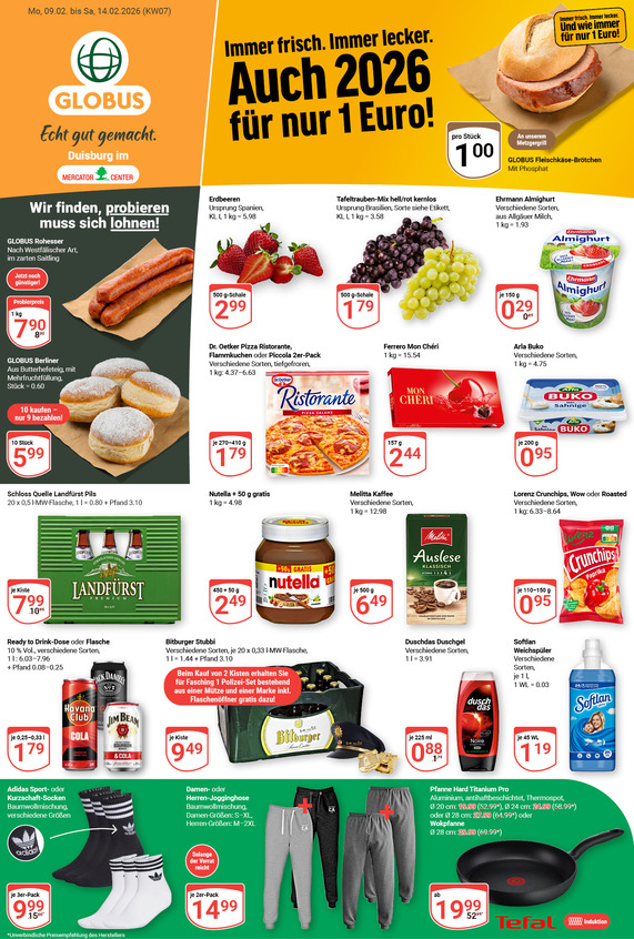 Kommendes Werbeprospekt von GLOBUS mit Angeboten vom 09.02.2026 bis 14.02.2026