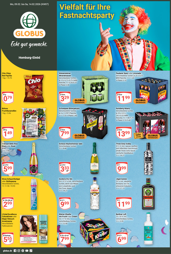 Aktuelles Werbeprospekt von GLOBUS mit Angeboten vom 09.02.2026 bis 14.02.2026