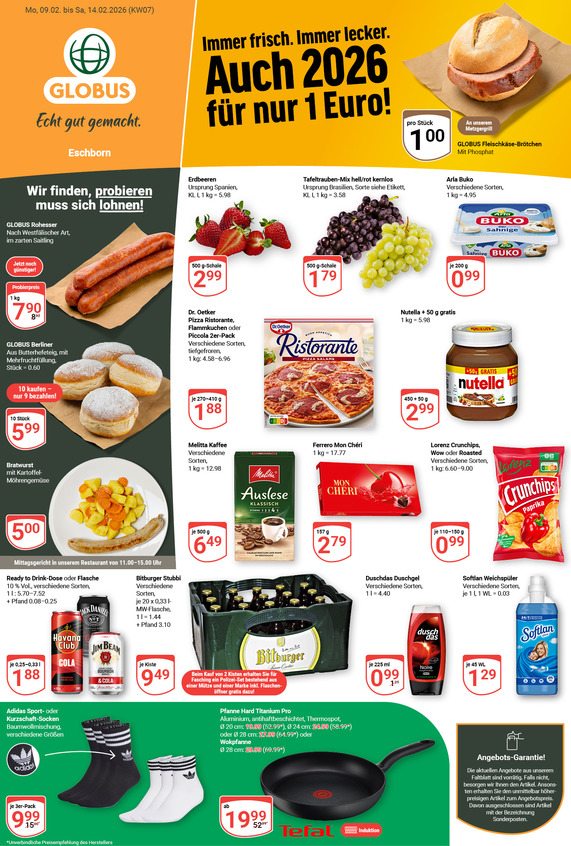 Aktuelles Werbeprospekt von GLOBUS mit Angeboten vom 09.02.2026 bis 14.02.2026