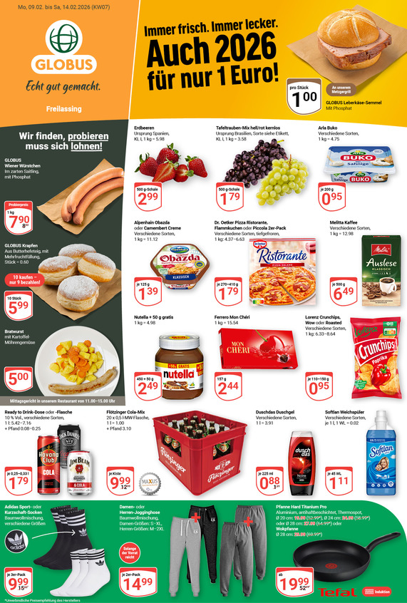 Kommendes Werbeprospekt von GLOBUS mit Angeboten vom 09.02.2026 bis 14.02.2026