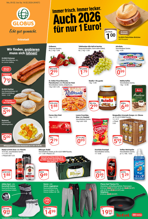 Aktuelles Werbeprospekt von GLOBUS mit Angeboten vom 09.02.2026 bis 14.02.2026