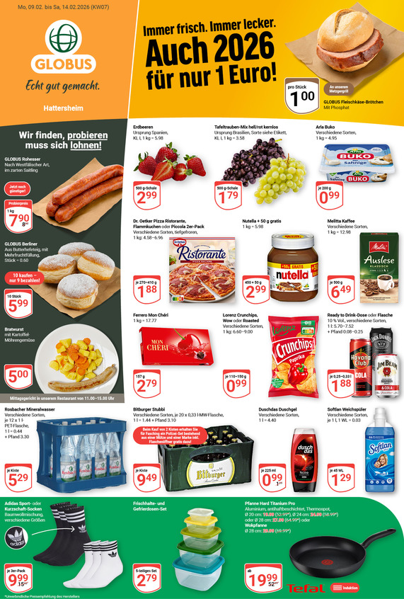 Kommendes Werbeprospekt von GLOBUS mit Angeboten vom 09.02.2026 bis 14.02.2026