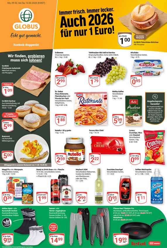 Kommendes Werbeprospekt von GLOBUS mit Angeboten vom 09.02.2026 bis 14.02.2026