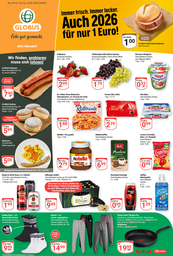 Aktuelles Werbeprospekt von GLOBUS mit Angeboten vom 09.02.2026 bis 14.02.2026
