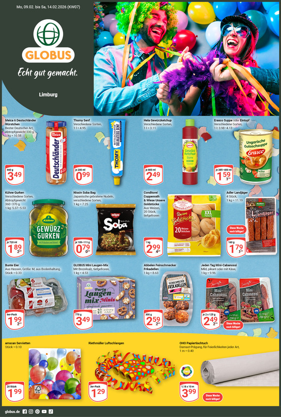 Kommendes Werbeprospekt von GLOBUS mit Angeboten vom 09.02.2026 bis 14.02.2026