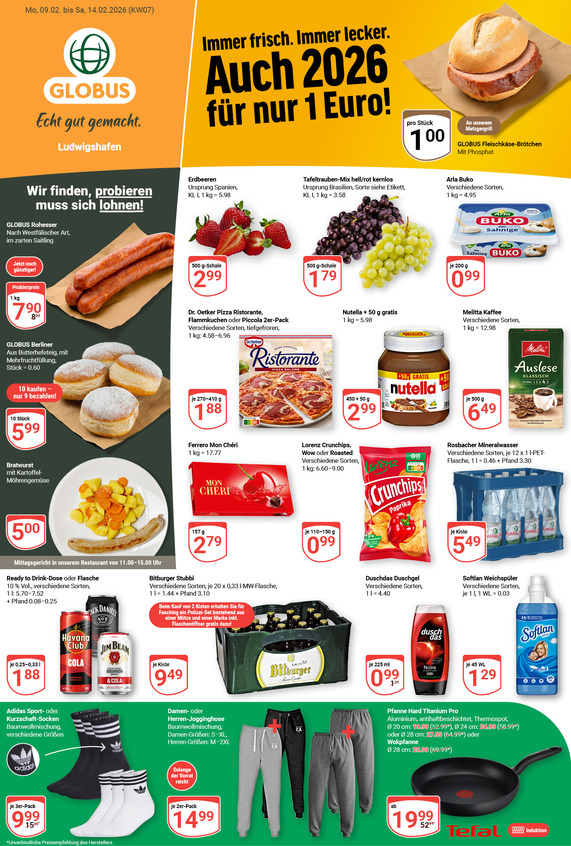 Aktuelles Werbeprospekt von GLOBUS mit Angeboten vom 09.02.2026 bis 14.02.2026