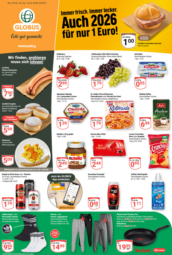 Kommendes Werbeprospekt von GLOBUS mit Angeboten vom 09.02.2026 bis 14.02.2026