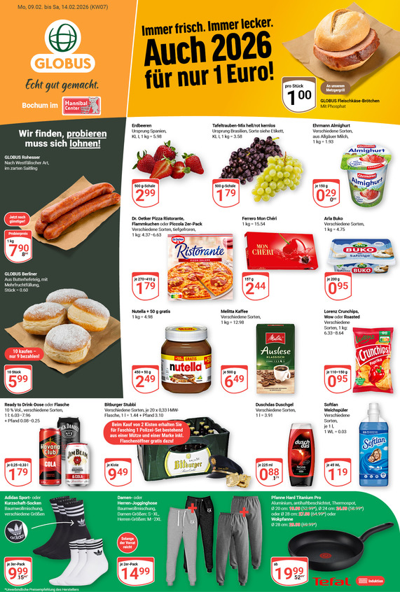 Kommendes Werbeprospekt von GLOBUS mit Angeboten vom 09.02.2026 bis 14.02.2026