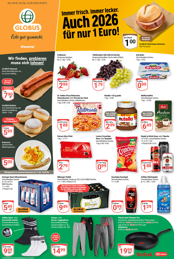Aktuelles Werbeprospekt von GLOBUS mit Angeboten vom 09.02.2026 bis 14.02.2026