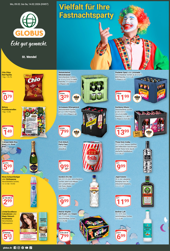Kommendes Werbeprospekt von GLOBUS mit Angeboten vom 09.02.2026 bis 14.02.2026
