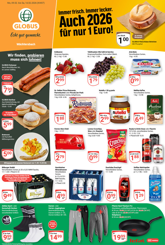 Aktuelles Werbeprospekt von GLOBUS mit Angeboten vom 09.02.2026 bis 14.02.2026