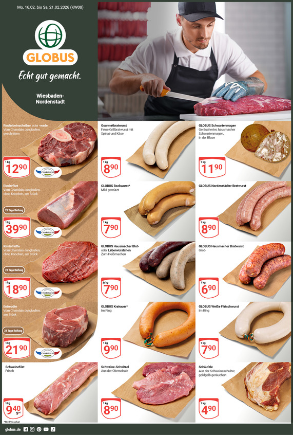 Aktuelles Werbeprospekt von GLOBUS mit Angeboten vom 16.02.2026 bis 21.02.2026