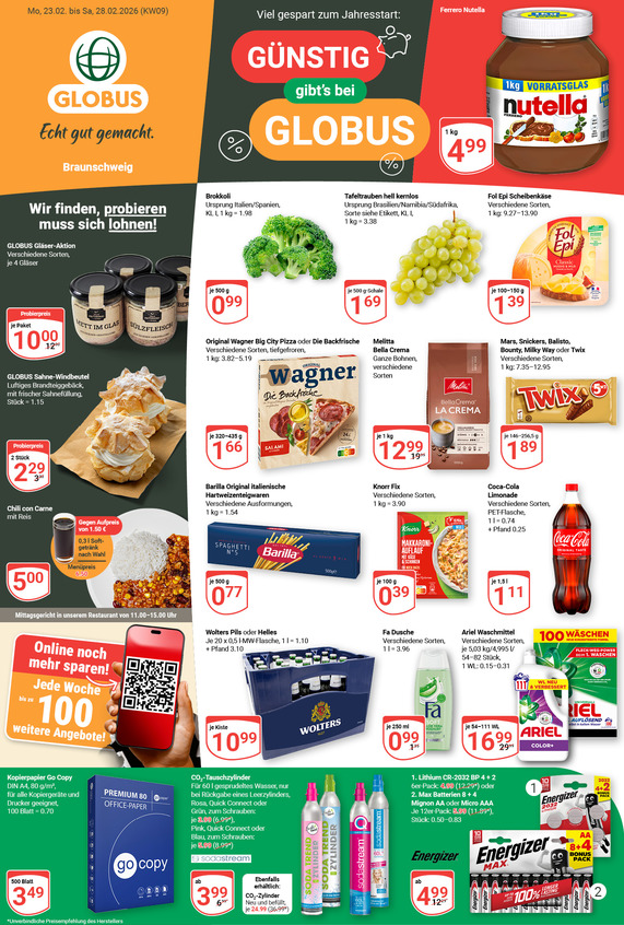 Kommendes Werbeprospekt von GLOBUS mit Angeboten vom 23.02.2026 bis 28.02.2026