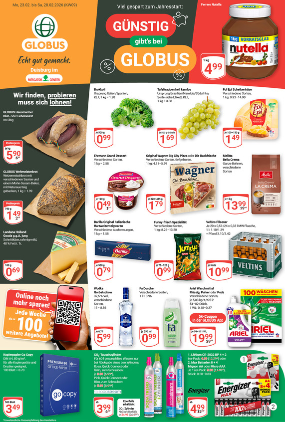 Kommendes Werbeprospekt von GLOBUS mit Angeboten vom 23.02.2026 bis 28.02.2026