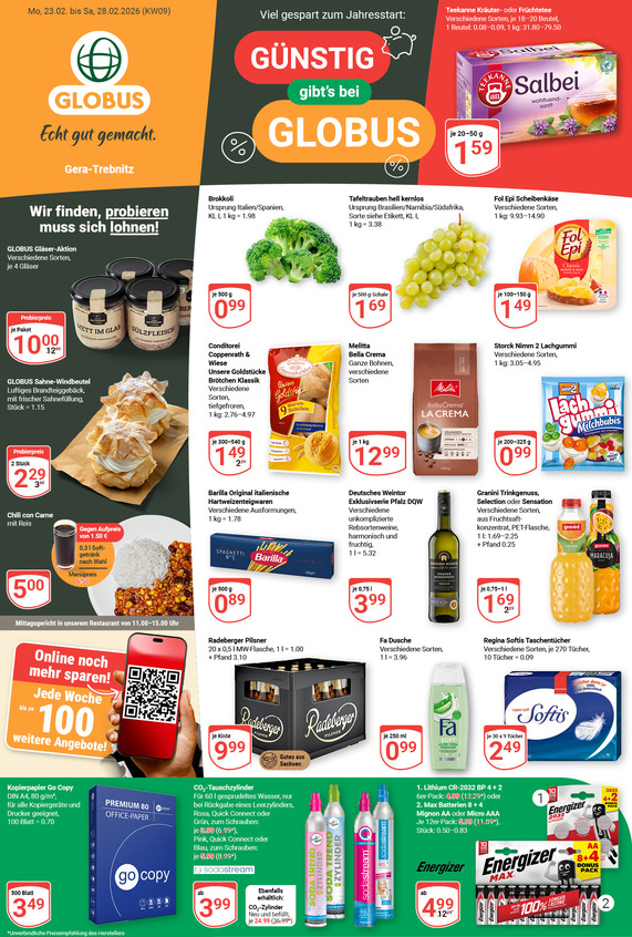 Kommendes Werbeprospekt von GLOBUS mit Angeboten vom 23.02.2026 bis 28.02.2026