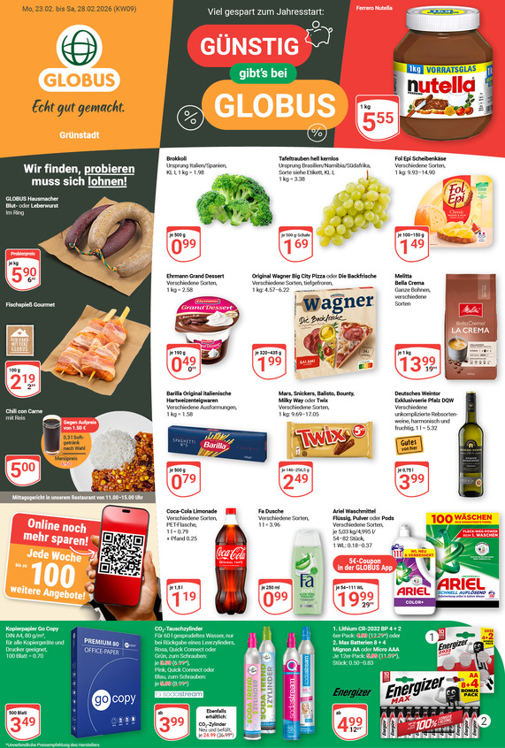 Kommendes Werbeprospekt von GLOBUS mit Angeboten vom 23.02.2026 bis 28.02.2026