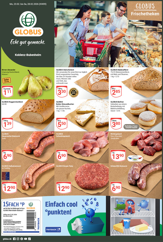 Kommendes Werbeprospekt von GLOBUS mit Angeboten vom 23.02.2026 bis 28.02.2026