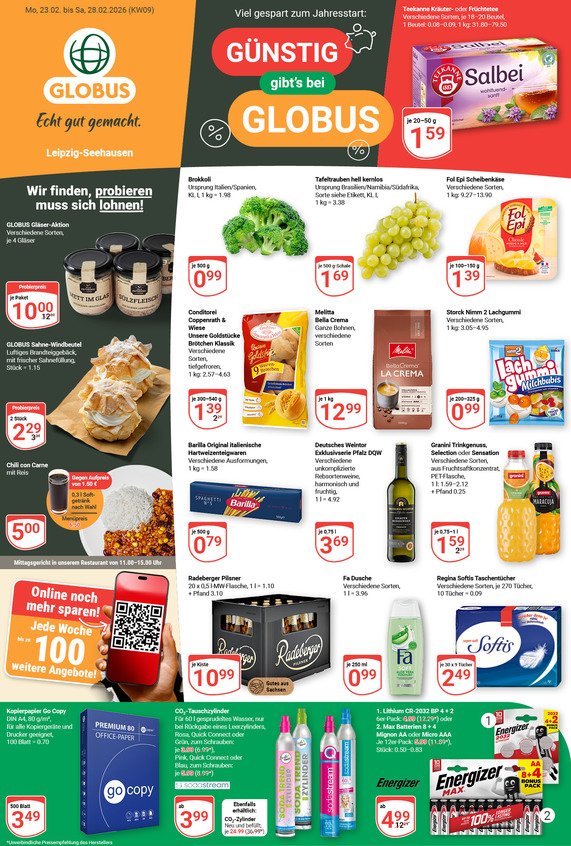 Kommendes Werbeprospekt von GLOBUS mit Angeboten vom 23.02.2026 bis 28.02.2026