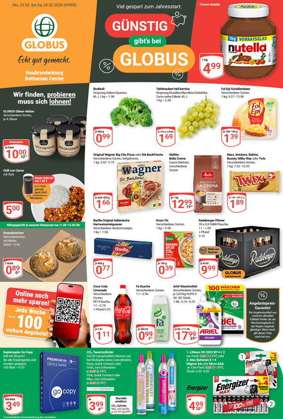 Kommendes Werbeprospekt von GLOBUS mit Angeboten vom 23.02.2026 bis 28.02.2026