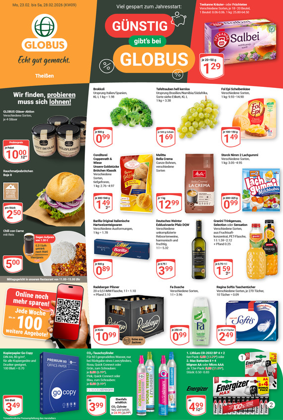 Kommendes Werbeprospekt von GLOBUS mit Angeboten vom 23.02.2026 bis 28.02.2026