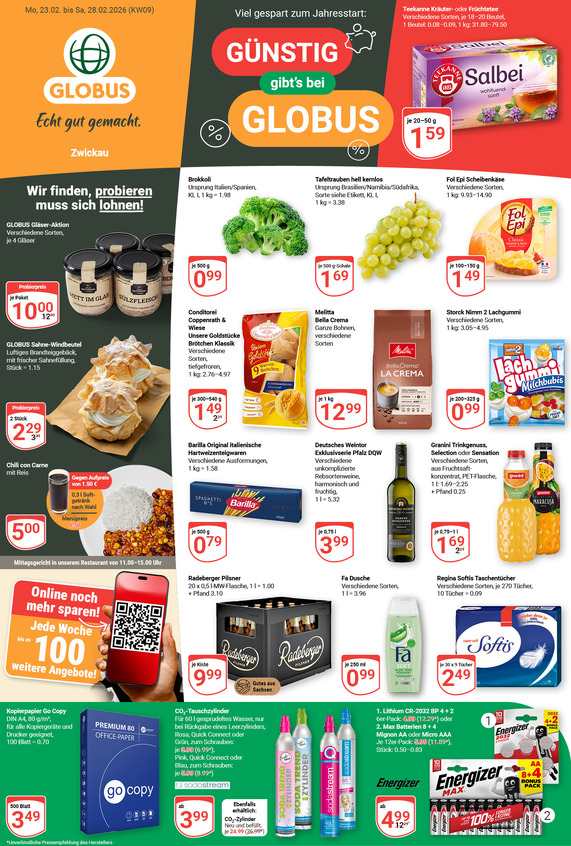 Kommendes Werbeprospekt von GLOBUS mit Angeboten vom 23.02.2026 bis 28.02.2026