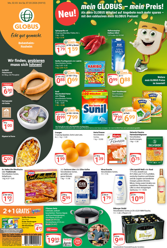 Kommendes Werbeprospekt von GLOBUS mit Angeboten vom 02.03.2026 bis 07.03.2026