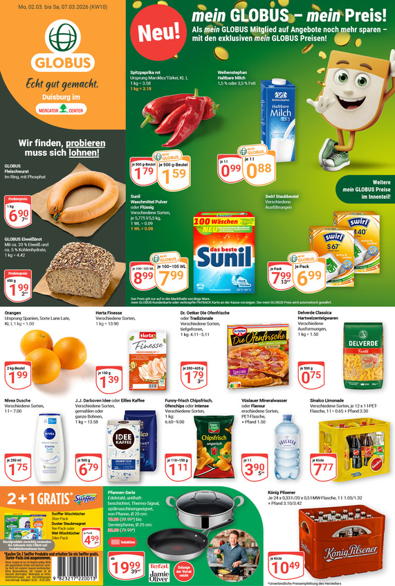 Kommendes Werbeprospekt von GLOBUS mit Angeboten vom 02.03.2026 bis 07.03.2026
