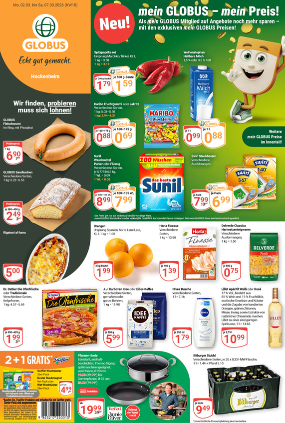 Kommendes Werbeprospekt von GLOBUS mit Angeboten vom 02.03.2026 bis 07.03.2026