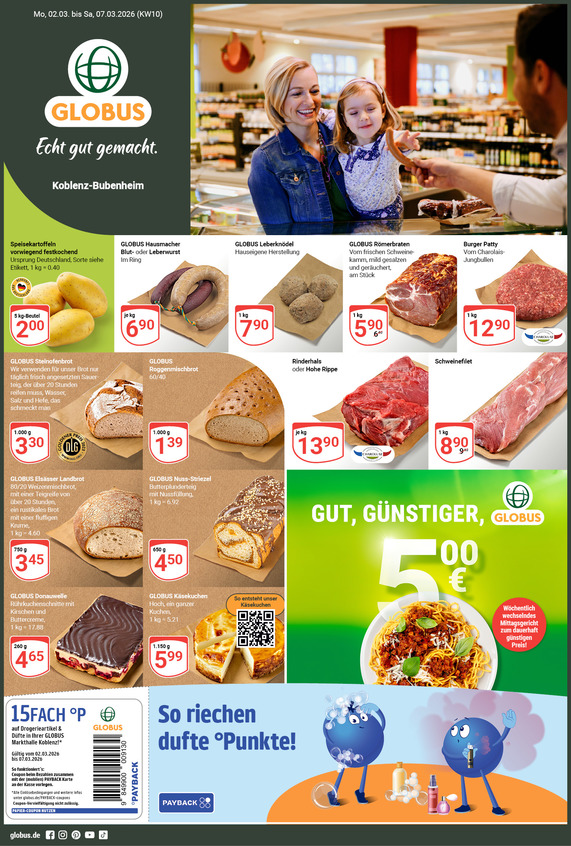 Kommendes Werbeprospekt von GLOBUS mit Angeboten vom 02.03.2026 bis 07.03.2026