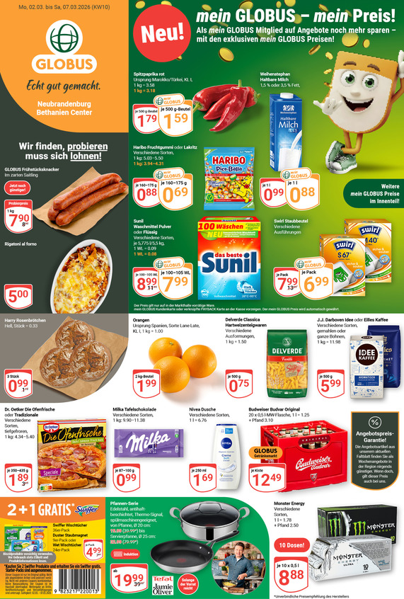 Kommendes Werbeprospekt von GLOBUS mit Angeboten vom 02.03.2026 bis 07.03.2026