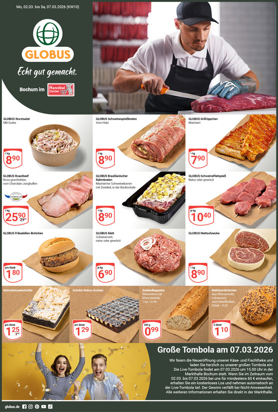 Kommendes Werbeprospekt von GLOBUS mit Angeboten vom 02.03.2026 bis 07.03.2026