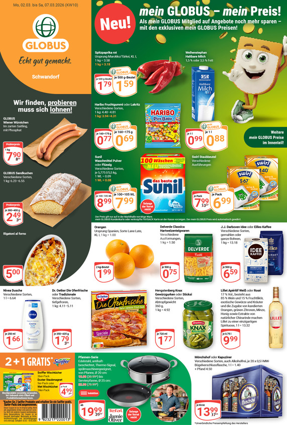 Kommendes Werbeprospekt von GLOBUS mit Angeboten vom 02.03.2026 bis 07.03.2026