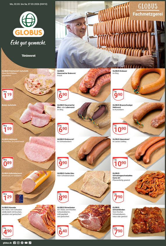 Kommendes Werbeprospekt von GLOBUS mit Angeboten vom 02.03.2026 bis 07.03.2026
