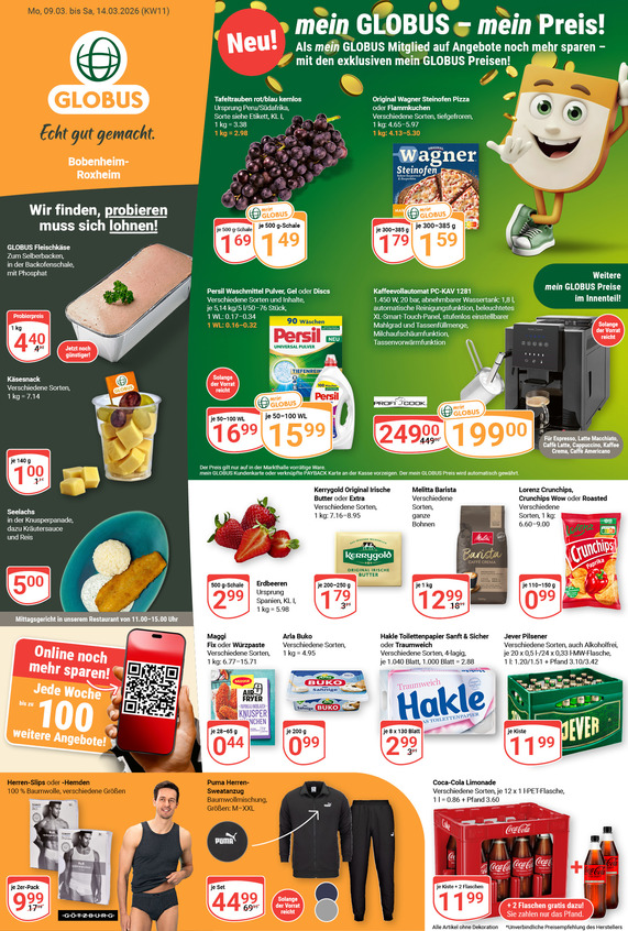 Aktuelles Werbeprospekt von GLOBUS mit Angeboten vom 09.03.2026 bis 14.03.2026