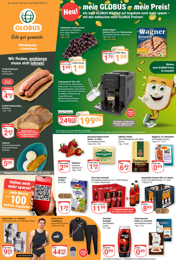 Aktuelles Werbeprospekt von GLOBUS mit Angeboten vom 09.03.2026 bis 14.03.2026