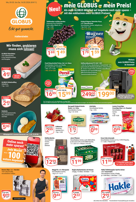 Aktuelles Werbeprospekt von GLOBUS mit Angeboten vom 09.03.2026 bis 14.03.2026