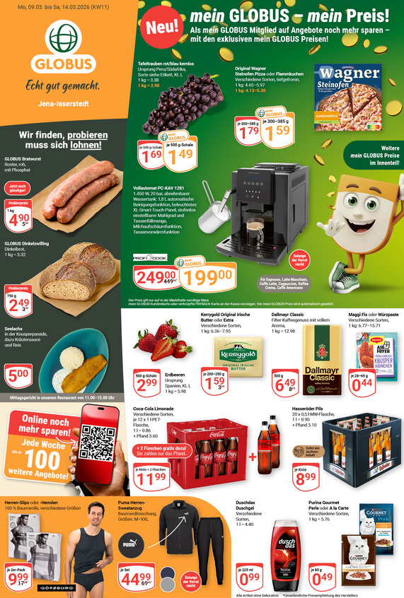 Aktuelles Werbeprospekt von GLOBUS mit Angeboten vom 09.03.2026 bis 14.03.2026