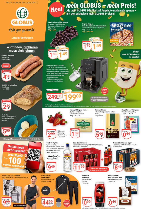 Aktuelles Werbeprospekt von GLOBUS mit Angeboten vom 09.03.2026 bis 14.03.2026