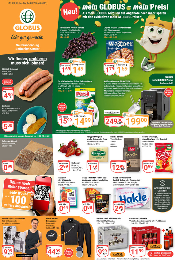 Aktuelles Werbeprospekt von GLOBUS mit Angeboten vom 09.03.2026 bis 14.03.2026