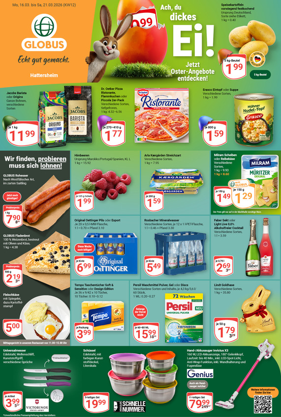 Kommendes Werbeprospekt von GLOBUS mit Angeboten vom 16.03.2026 bis 21.03.2026