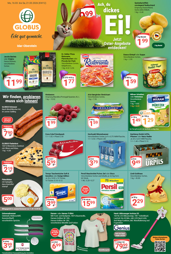 Kommendes Werbeprospekt von GLOBUS mit Angeboten vom 16.03.2026 bis 21.03.2026