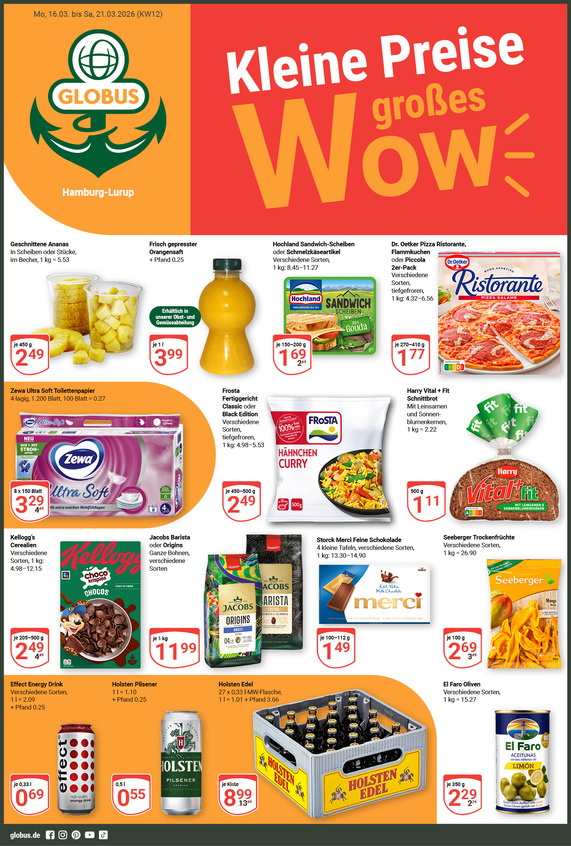 Aktuelles Werbeprospekt von GLOBUS mit Angeboten vom 16.03.2026 bis 21.03.2026