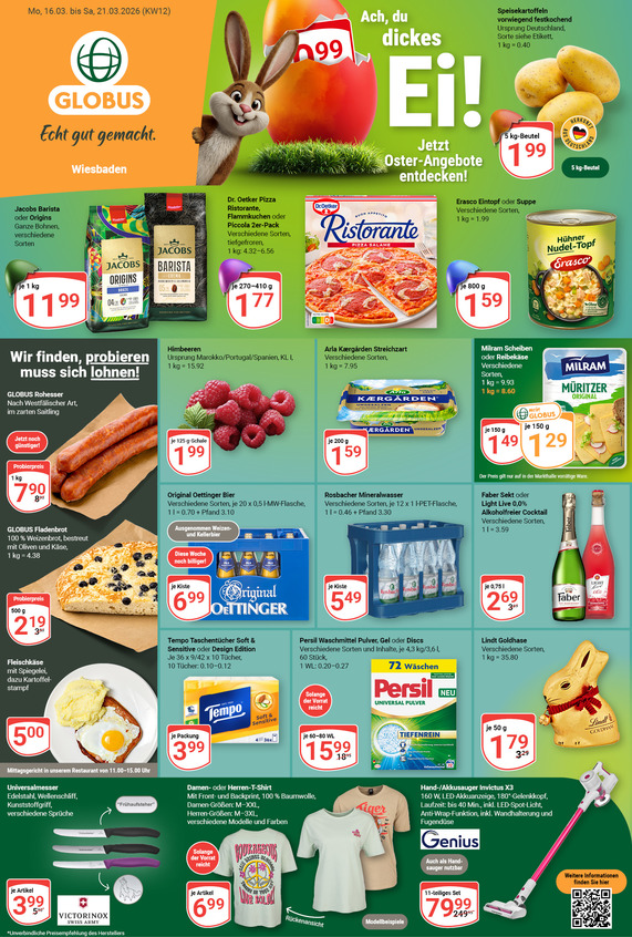 Aktuelles Werbeprospekt von GLOBUS mit Angeboten vom 16.03.2026 bis 21.03.2026
