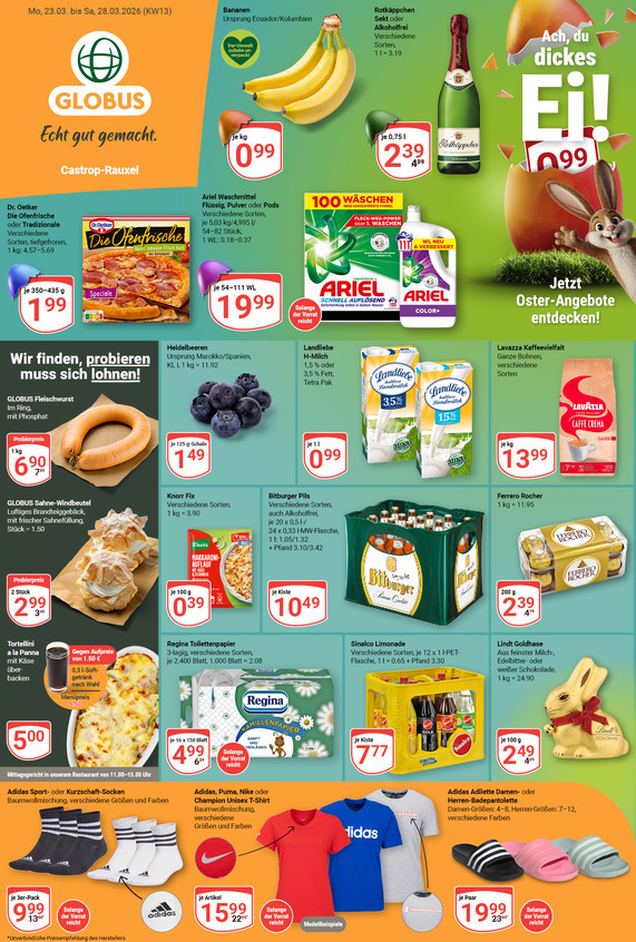 Kommendes Werbeprospekt von GLOBUS mit Angeboten vom 23.03.2026 bis 28.03.2026