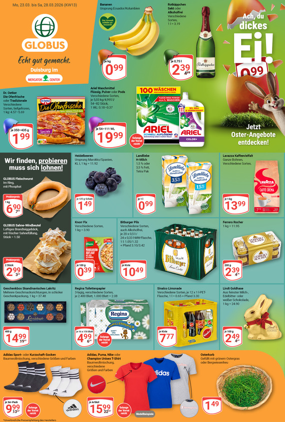Aktuelles Werbeprospekt von GLOBUS mit Angeboten vom 23.03.2026 bis 28.03.2026
