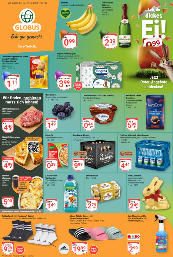 Kommendes Werbeprospekt von GLOBUS mit Angeboten vom 23.03.2026 bis 28.03.2026