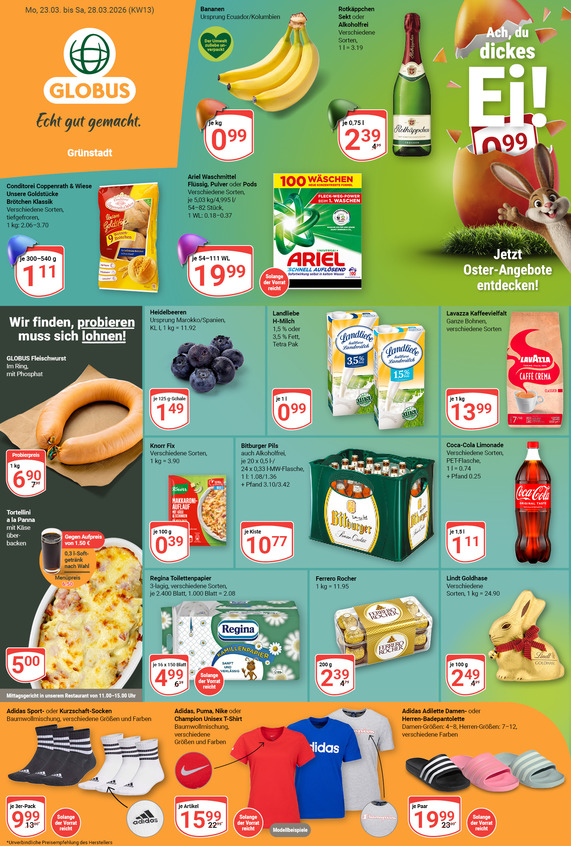 Aktuelles Werbeprospekt von GLOBUS mit Angeboten vom 23.03.2026 bis 28.03.2026