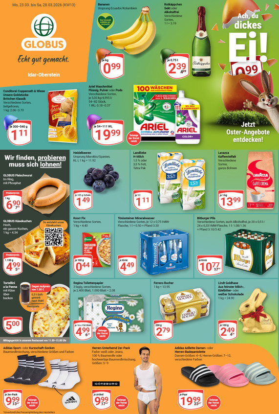 Aktuelles Werbeprospekt von GLOBUS mit Angeboten vom 23.03.2026 bis 28.03.2026