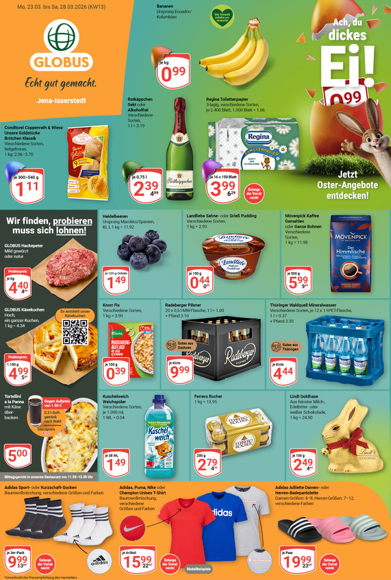 Aktuelles Werbeprospekt von GLOBUS mit Angeboten vom 23.03.2026 bis 28.03.2026