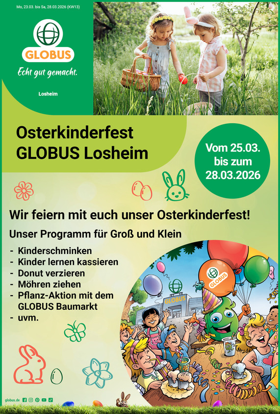 Kommendes Werbeprospekt von GLOBUS mit Angeboten vom 23.03.2026 bis 28.03.2026